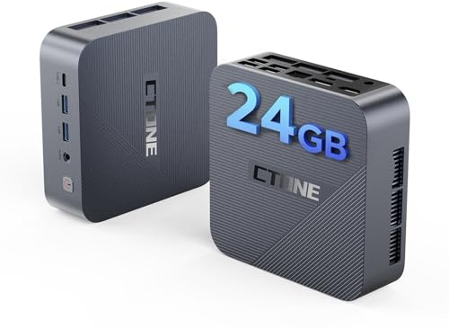 CTONE Mini PC i5-12450H, 24GB RAM, 512GB SSD, Triple 4K Display | KI-Office leicht gemacht – 8 Kerne, bis 4,4 GHz und 24 GB LPDDR5 für KI-Tools, Automatisierung und flüssiges Multitasking.
