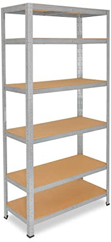 shelfplaza® 200x45x60cm HOME Schwerlastregal verzinkt/Metallregal mit 6 Böden/Kellerregal Metall, Garagenregal, Werkstattregal oder Regal Lagerregal/Steckregal Metall mit 145kg Tragkraft