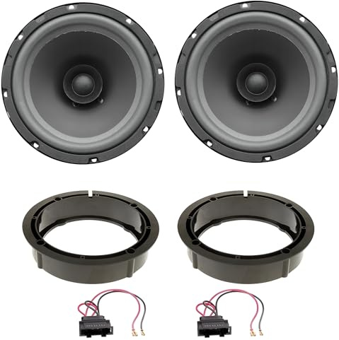 Sound-Way Koaxial-Lautsprecher 16,5 cm 120W kompatibel mit Volkswagen Golf Polo Passat Touran Tiguan T-ROC Amarok Crafter, Audi A1, SEAT Leon Ibiza Ateca, Skoda Fabia Octavia Kodiaq Rapid