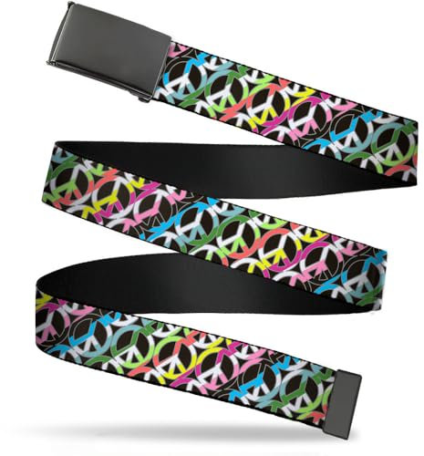 Buckle-Down Herren Web Belt Peace 1.5 Gürtel, Mehrfarbig, 4 cm Breit / 42 cm Hosen Größe