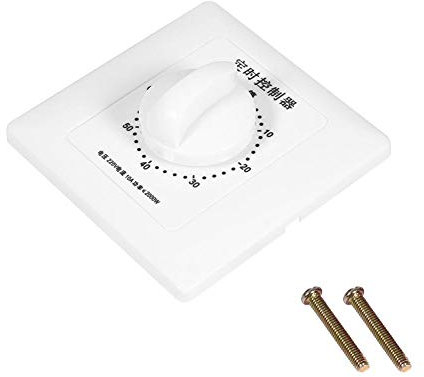 Countdown-Zeitschaltuhr, AC 220 V Min. Hochleistungs-Pumpentimer Mechanischer Zeitschalter Countdown-Steuerung 86 Bedienfeld für Lüfter, Warmwasserbereiter, Pumpe und so weiter(60 Minuten)