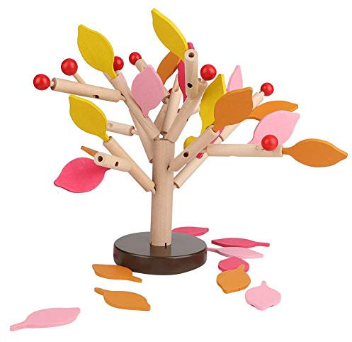 3D in Legno Giocattoli dell'albero Assemblati Costruzioni Gioco Puzzle DIY Educazione Precoce Giocattolo Cognitivo Arredamento Compleanno Natale Regalo per 3+ Anni Ragazzo Ragazza (Foglia gialla)