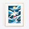Din A4 Kunstdruck ungerahmt - Manga Mädchen Schulmädchen Himmel Mond Fantasy Anime Japan Comic Style Kawaii Druck Poster Bild