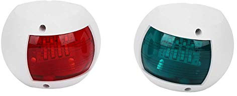 Aramox Marine Navigation Light, DC12V-24V 3W Waterproof Signal Lamp Spherical Red and Green LED Navigation Light[White] Bow Lights For Boats Led Boat Light