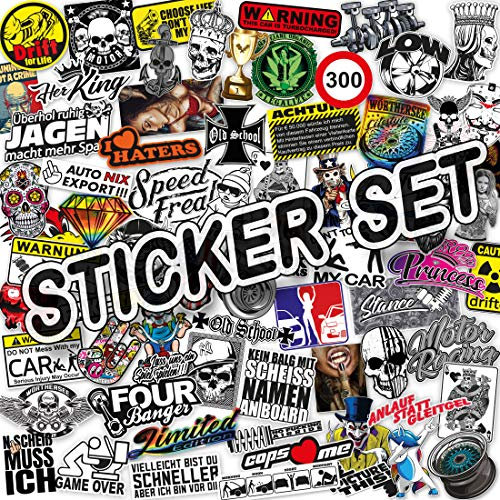 Aufkleber Set coole Jdm Sticker Pack Oem Ps Kult Fun Graffiti Tuning Auto bumper Decals bundle Car Motorrad Skateboard Laptop Vinyl Biker Stickers 10 STÜCK NACH WAHL