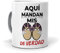 Tazas Divertidas | Aquí Mandan mis Huevos de Verdad | Regalo para Mamá | Taza para Mamá | Garantía de Devolución| Taza de Té | Cerámica 350 ML