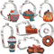 LILIAO Herbst Ausstechformen Set, 8-teilig, Kürbis, Latte Kaffeetasse, Kaffeetasse, Tortenscheibe, Donuts und Zimt, Edelstahl