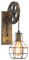 iDEGU Vintage Wandlampe E27 Wandleuchten im Industrial Riemenscheibe Design Retro Lampe aus Metall und Holz Hängelampe Wandlampe für Bar Schlafzimmer Wohnzimmer Restaurant Café Flur - Bronze