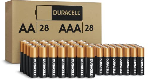 Duracell Pilas AA + AAA Coppertop, Paquete de 56 Unidades Doble A y Triple A con energía de Larga duración para Dispositivos domésticos y de Oficina (Embalaje Comercial)