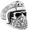 Schmuck-Checker Biker-Ring maskierter Totenkopf mit Helm & Eisernes Kreuz Outlaw Ring aus 316L Edelstahl silber detailliert Männer Schmuck Geschenk (69 (22,0 mm Ø))