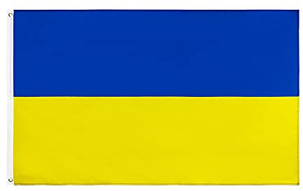 Zilosconcy Bandiera dell'Ucraina con Stemma Stampa dal Design Unico Bandiera Ucraina con stemma, Bandiera Ucraina 150x90cm