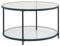 FineBuy Mesa de Centro Moderna 80x80x45 cm Vidrio y Metal Redonda | Mesa Auxiliar para Salón | Mesita Café Cristal con Estante Inferior Grande para Sofá