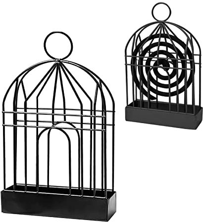 Mosquito Brûleur d'encens, Support Bobine de Moustique,Fer Rétro Anti Moustique Porte Encens, Porte Spirale Anti Moustique pour la Maison, Le Camping, Les Extérieur, la Cour, Le Jardin(Le Noir)