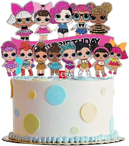 9pcs LOL Cake Topper zhaiteng-LOL Geburtstagskuchen Dekoration Set Kuchendekorationen Partyzubehör für Jungen Mädchen Babyparty LOL Thema Geburtstagsparty Dekoration, Zubehör für Kindergeburtstag