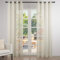 Topfinel Stores Gardinen mit ösen Voile Vorhang Halbtransparent Moderne Leinenoptik vorhänge kinderzimmer Gardinen Fenster 2er Set 225x140 cm (HxB) Beige