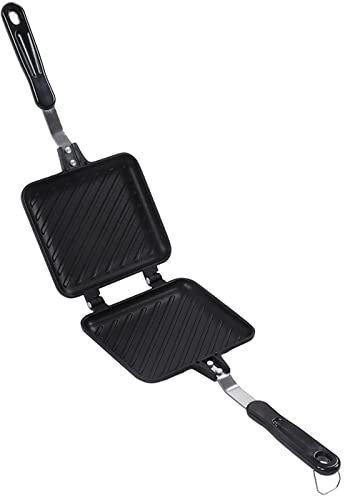 Sandwichera Caliente, Sandwichera Panini Maker con Revestimiento Antiadherente Y Mango Aislado, Rápida Conducción de Calor, Sandwichera Sartén para Cocina, Dormitorio, Etc.