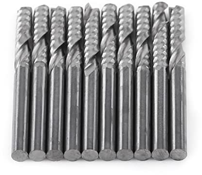Artillery Wolframkarbid 4mm Schaftfräser, 10 Stück, Zentrierter Einflöte Fräser, CNC Fräser, Für Nylon, Harz, ABS, Acryl, PVC, MDF, Hartholz