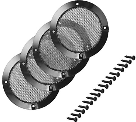 PATIKIL 3 Dia Altoparlante Griglia Maglia Decorativo Cerchio Woofer Guardia Protettore Copertura Accessori,Nero 4pz