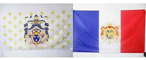 AZ FLAG Drapeau Royaume de France Grandes Armes 90x60cm - Royaliste Fleur de Lys & France Premier Empire 1804-1815 - Napoléon 60 x 90 cm