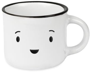 Espressotasse vintage| Mini Keramik Becher zum verschenken | 95 ml | Gesicht Mann, Weiß