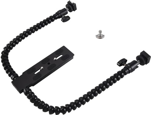 MANDDLAB New Flexible Dual Arm Hot Shoe Flash Bracket Mount Holder for Macro Shot Camera Accessories