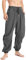 YAOBAOLE Pantalon Lin Homme Été Large Décontracté Hippie Taille Élastique avec Cordon Harem Léger Pantalon de Plage d’Été Gris Foncé XL