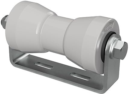 SUPROD Polyurethan Kielrolle mit Halter Sliprolle Bootstrailer Sliphilfe verzinkt 160 mm, grau