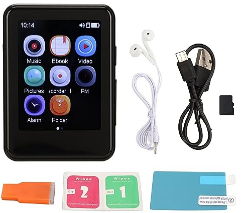 WiFi MP3 MP4 Player mit Bluetooth 5.0, Verlustfreier HiFi Touchscreen Musikplayer mit Lautsprecherradio, Recorder, E Book, Uhr (8 GB)