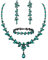 EVER FAITH Schmuckset Österreichisches Grün Kristall Braut Schmuck-Set, elegante Marquise Strass Blatt Halskette mit baumelnden Ohrringen Tennis-Armband-Set Schwarz-Ton