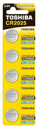 Toshiba Lithium Coin Batteries – Coin Battery Packs - Lithium 3v Coin Battery Long Life – Button Cell Batteries for Watches, Keyfobs, Scales & More - CR2025 - Pack of 5