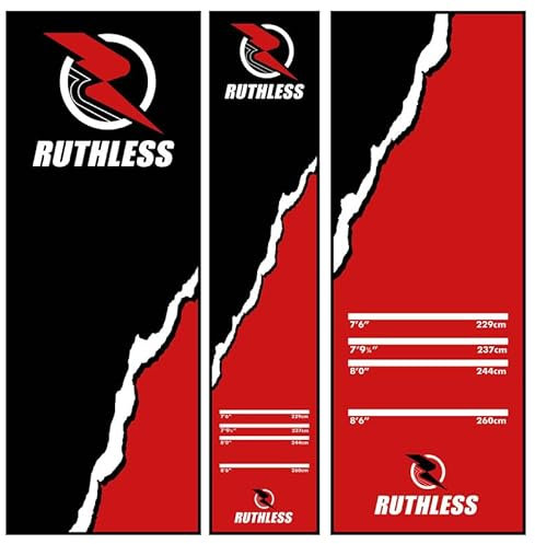 Ruthless Dartmatte | Strapazierfähige, rutschfeste und langlebige Teppichmatte für Dartpfeile, reißfest, schwarz (MAT67)