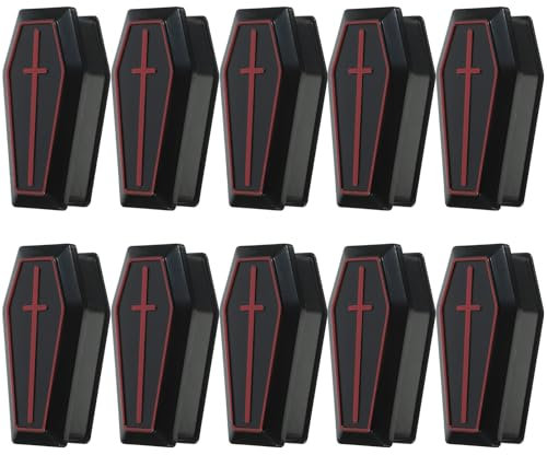 TOPPERFUN 10 teilige Mini Sargbox, Miniatur Sargbox Modell in Schwarz, Halloween Sarg Snackbox, kleine Sarg Ornamente mit Deckel, Streich Requisiten, Partygeschenke