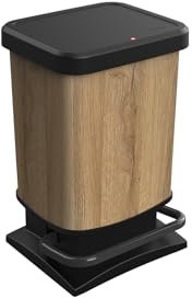 Rotho Mülleimer mit Pedal, Polypropylen, 20 l, Braun