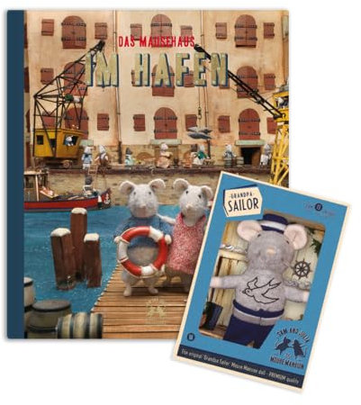The Mouse Mansion Sam & Julia - Paket: Im Hafen mit Opa Seemann – enthält: 1 Buch und 1 Kuscheltier 12cm – für Kinder jeden Alters
