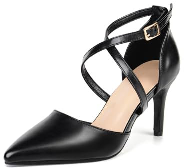 Hoefirm Escarpins Femme Talon Haut Sexy Chaussures Talon Aiguille Pumps Pointu pour Fête Mariage Soirée Stiletto High Heels Noir 43