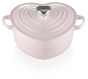 Le Creuset herzförmige Kasserolle mit gusseisernem herzförmigem Knauf, 20 cm, 21401207774455, Shell Pink