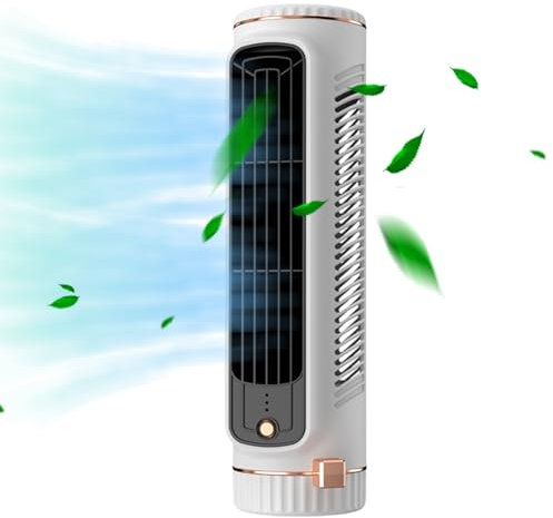 Fiorky Mini ventilador de torre de escritorio de 12,79 pulgadas - Ventilador de escritorio pequeño y portátil -Ventilador de escritorio con carga USB Ventilador vertical eléctrico Ventilador