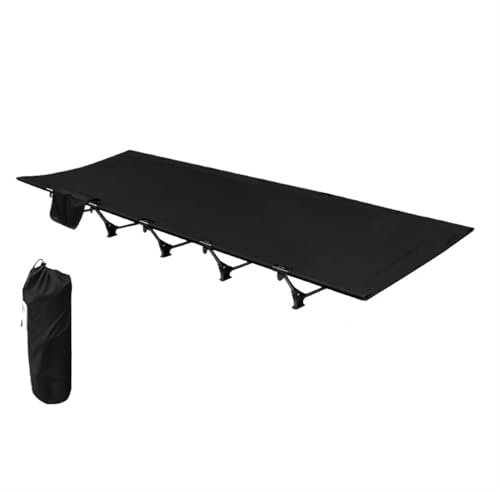 SUBLXPoten Feldbett Outdoor Camping Rollbett Feldbett Zelt Gras Tragbares Hoch- und Niedrigbett Campingbetten(Black)