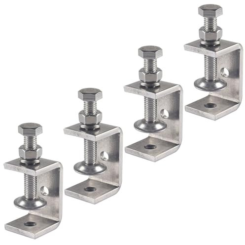 Ponezg C Morsetto a vite in acciaio inox 35 mm, morsetto a vite piccolo, morsetto a vite in metallo, morsetto da tavolo, 6 – 29 mm, aperture regolabili per mascelle M8, set di morsetti a C (4 pezzi)