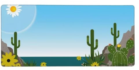 Gaming Tapis de Souris Bleu, Grand Tapis de Souris XXL 1200x600x3mm, Cactus Tapis Souris Clavier et Bureau Surface Lisse et Base en Caoutchouc Anti-dérapant Soft Cloth, PC Ordinateur Portable N1-364