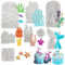 8 Stück Silikonform Meerestiere 3D Fondant Formen Meerestiere Meeres Silikonformen Silikon Backform Meerjungfrau 3D Ozean Tier Silikon Backformen für Kuchen Dekoration und Kunsthandwerk