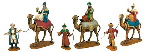 AC - Figuras Reyes Magos, Camellos y pajes para Belén navideño – Durexina - Adornos, Nacimiento, Pesebre, Navidad, decoración Tradicional - 27 cm