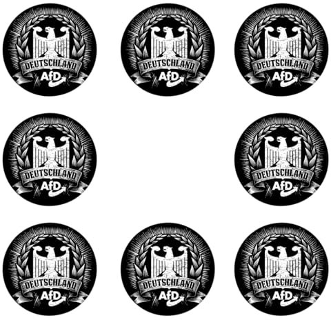 Sammys Shirt Store 8 Stück Aufkleber 4cm rund Deutschland AFD Adler Neuwahlen Sticker Sparpack gut haftend Aktiv Werden