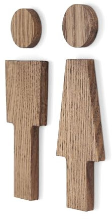 Selbstklebendes Holz-WC-Schild – Badezimmerschilder für Männer und Frauen, Toilettenschild, Badezimmertürschild, Toilettenschild, Waschraumschilder für Zuhause, Wasserschrankschild (Braun)
