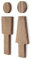 Selbstklebendes Holz-WC-Schild – Badezimmerschilder für Männer und Frauen, Toilettenschild, Badezimmertürschild, Toilettenschild, Waschraumschilder für Zuhause, Wasserschrankschild (Braun)