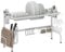 HOMCOM Escurreplatos sobre Fregadero de Acero Escurridor de Platos de 2 Niveles con Soporte para Tabla de Cortar Soporte de Cubiertos 100x30x54,5 cm Blanco