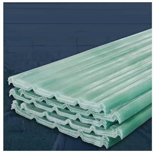 FRP-Tageslichtplatten,Wellplatte,Isolierende Wellbahn,Glasfaserverstärkter Kunststoff-Wellplatten,Dachmaterial,Garagenschuppen-Trapezblech,für Carport-Gewächshaus,1mm(7pcs,0.9*1.6m/35*63in)