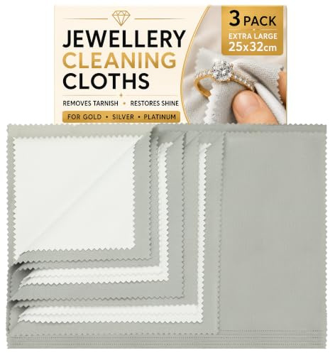 Bonison Lot de 3 Chiffons de Polissage pour Argent 25 x 32 cm