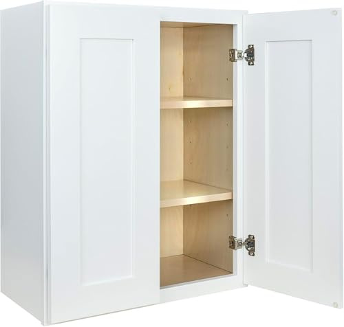 Hollywood Fabiani Design Wall Kitchen Cabinet - 24 in. W x 12 in. D x 30 in. H, Shaker White - Solid Wood Frame, 1/2-Inch Cabinet-Grade Plywood, Soft-Close Doors, Ready to Assemble