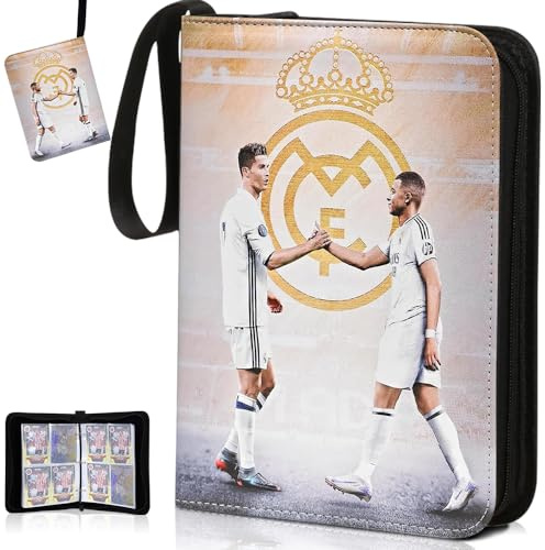 Fussball Sammelkarten Album, Fußball Karten Sammelalbum, Fussball Sammelalbum 4 Taschen 50 Seiten für 400 Karten, Karten Sammelmappe Sammelheft Sammelbuch